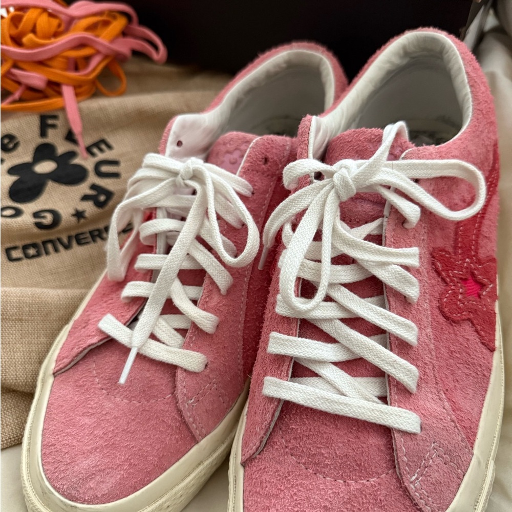 Converse Pink and White Low-Top Sneakers